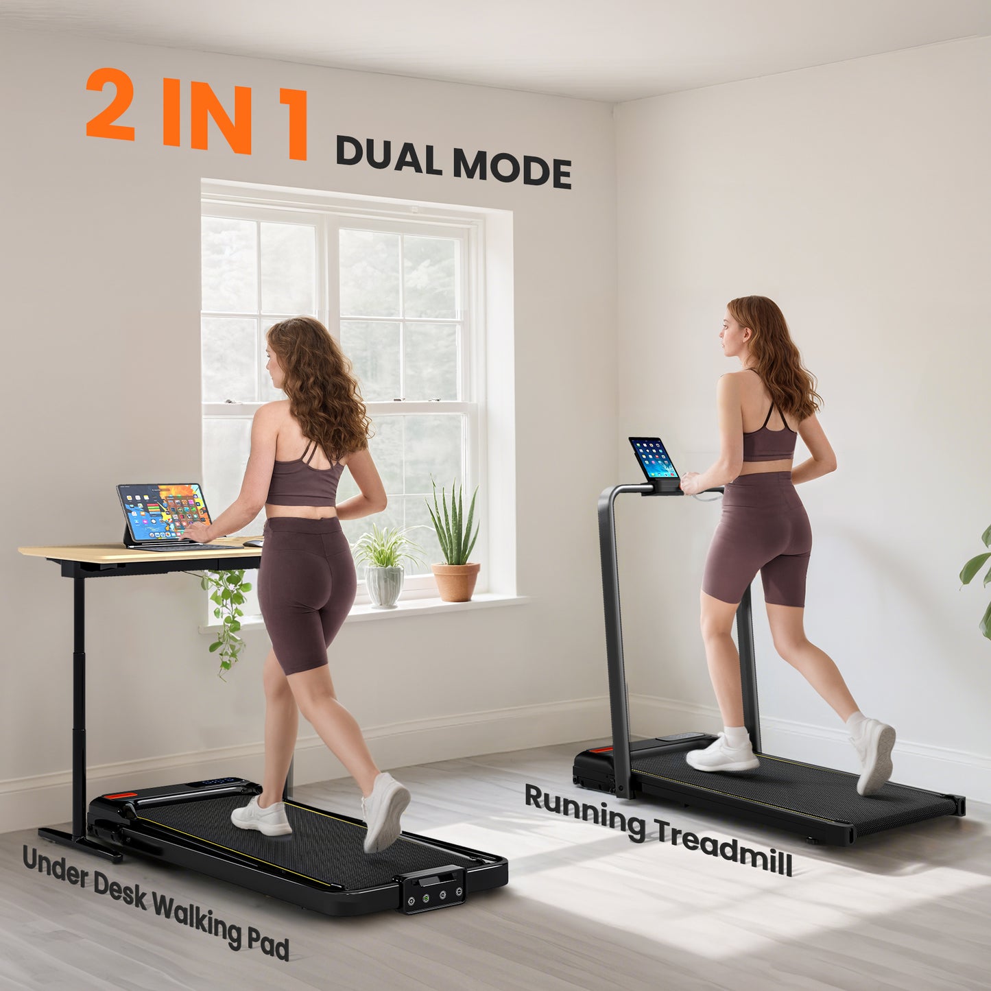 Folding Walking Treadmill | Under-Desk Walking Pad | Manual Incline | 2.0HP | 1-6km/h | LED Display & Remote | Black