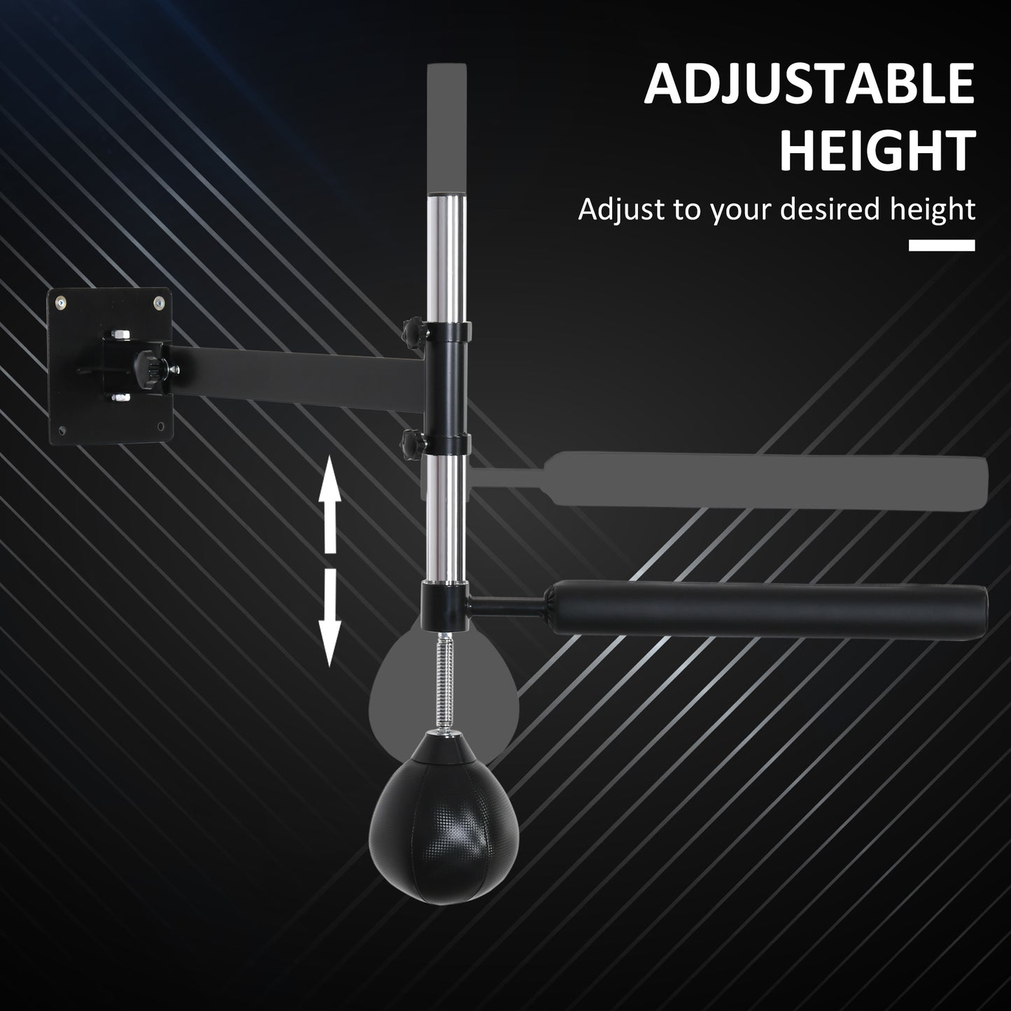 Wall Mount Height Adjustable Speed Bag Boxing, Height Adjustable Punching Bag, Training Kit