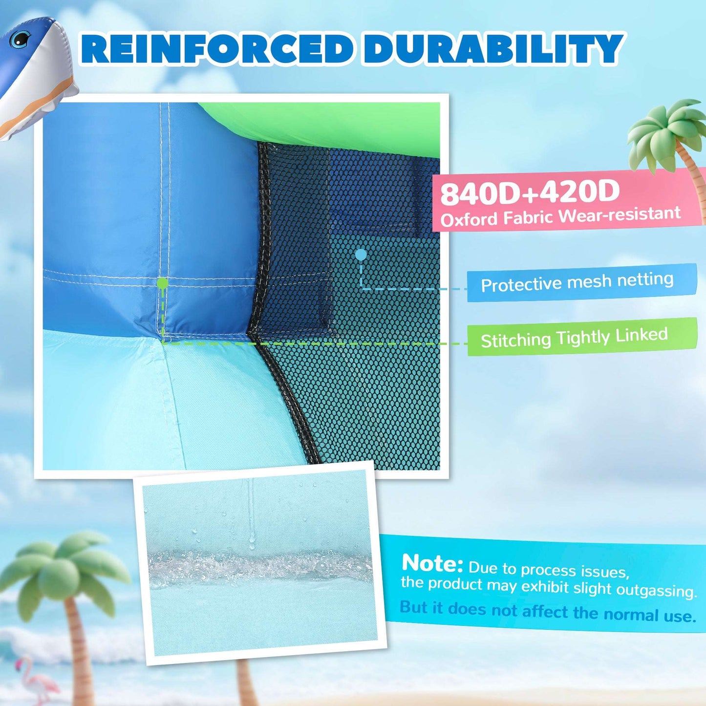 AIYAPLAY Inflatable Bouncy Castle for Kids, Sharks Theme Jumping Bounce House with Slide, Climbing Wall for Indoor Outdoor