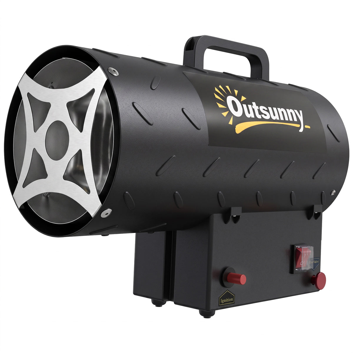 15 kW Gas Space Heater | 51,000 BTU Portable Forced-Air Fan | Workshop, Garage & Patio Heating | 150 m² | Black
