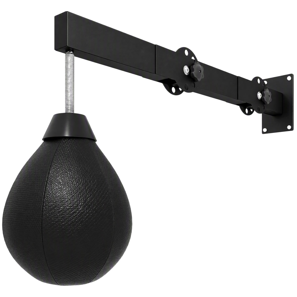 Wall-Mounted Boxing Speed Bag | Height-Adjustable Reflex Training Equipment | PU Bag with Pump & Mounting Kit | Black