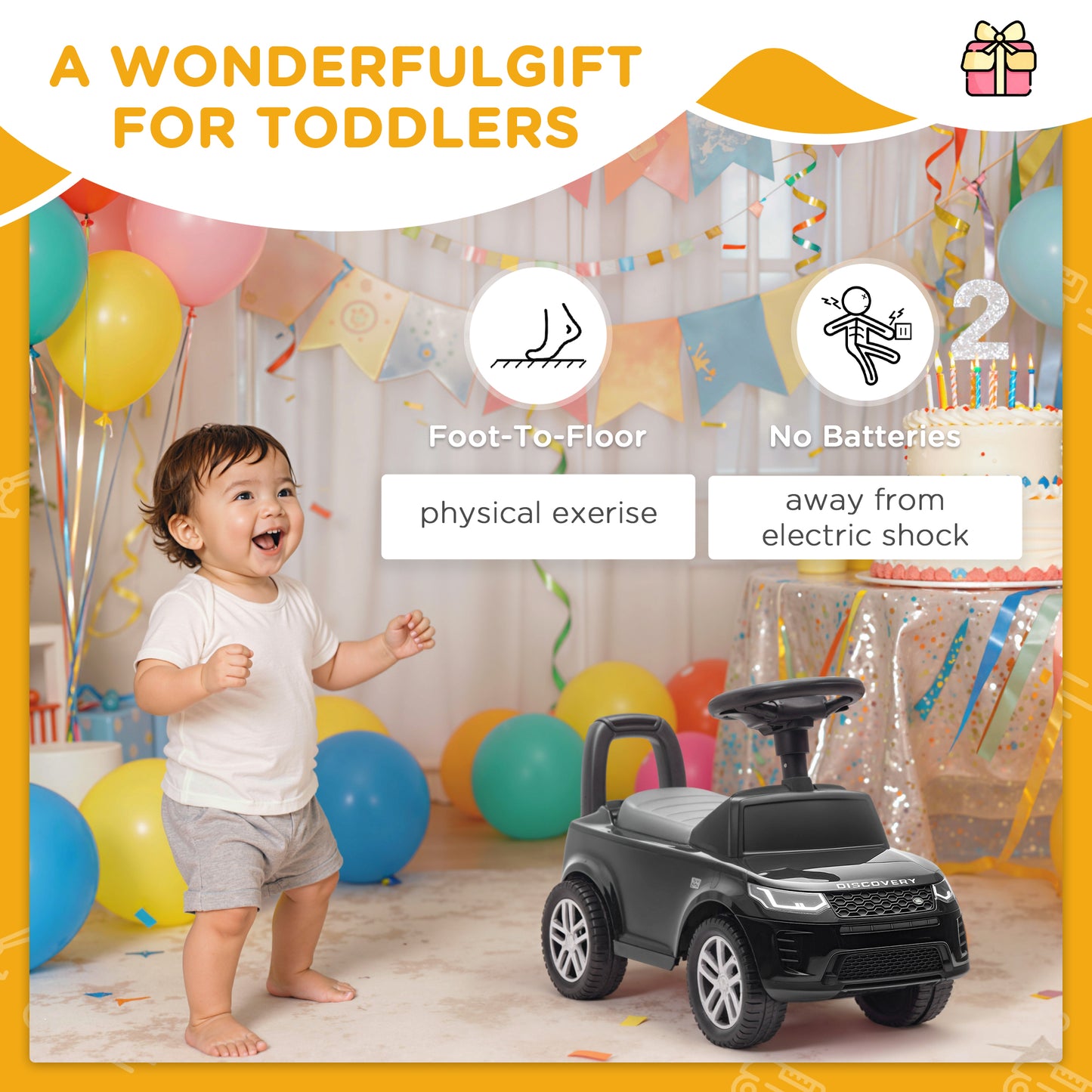 Land Rover Licensed Toddler Ride on Car with Horn, Engine Sounds, Under-Seat Storage, for 18-36 Months