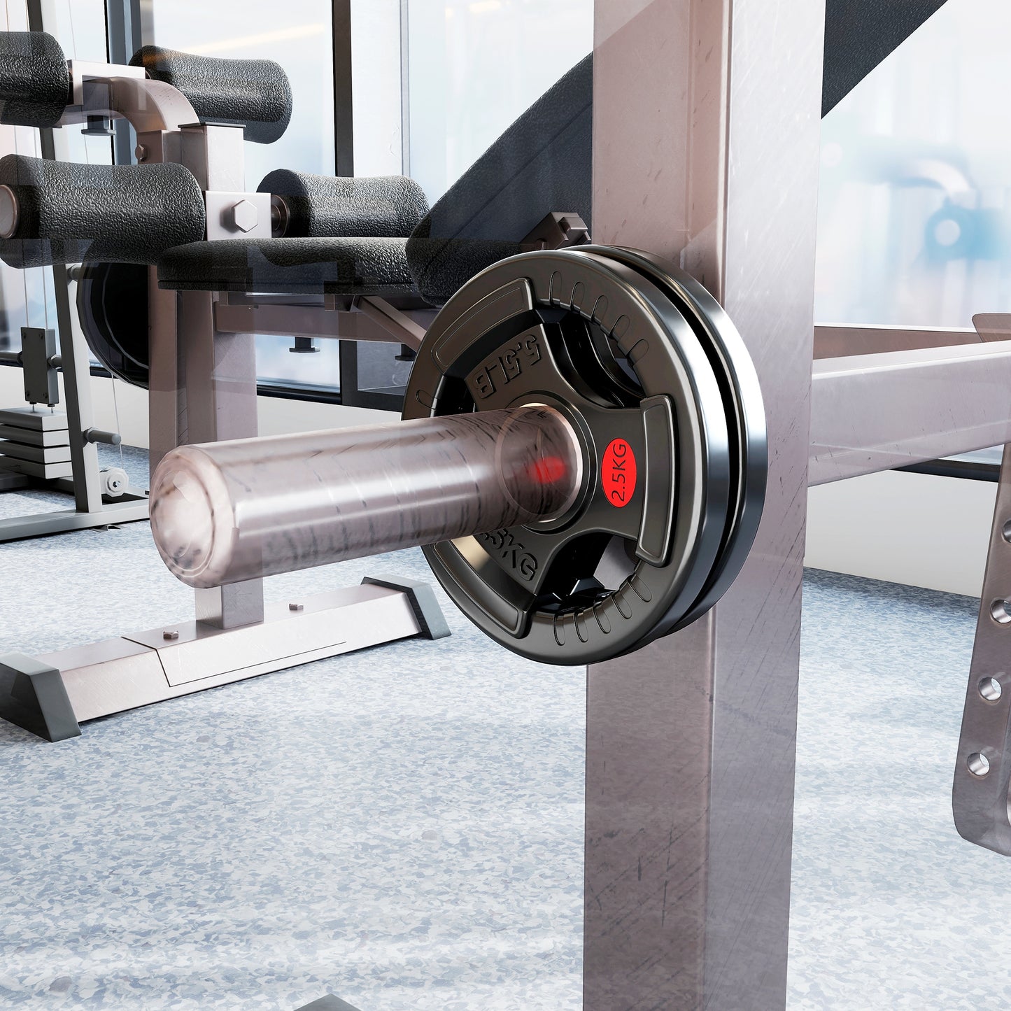 SPORTNOW Olympic Weight Plates, 2"/5cm Weight Disc Pair with Tri-Grips, 2 x 2.5kg Dumbbell Plates for Weightlifting and Strength Training Home Gym Fitness Workout, Black