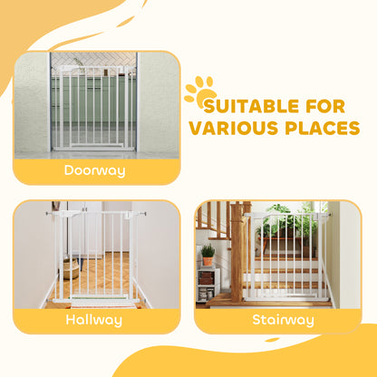 Baby Gate, Pet Safety Gate Pressure Fit, 76-82cm Wide with Two-Way Open, One-Hand Opening