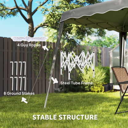 Outsunny 2.5 x 2.5M Pop up Camping Portable Garden Tent - Grey