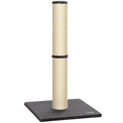 80cm Cat Scratching Post | Dark Grey Sisal Rope Claw Scratcher with Plush Base | 5kg