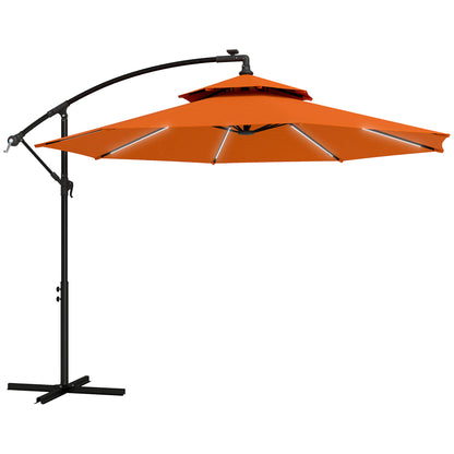 Outsunny 3(m) Cantilever Banana Parasol - Orange
