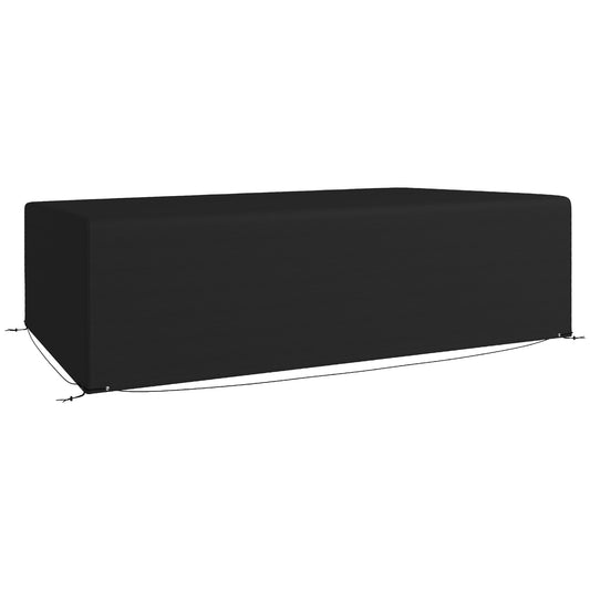 600D Oxford Table Set Cover Outdoor Garden Rattan Furniture Protection Cover Protector Waterproof Anti-UV, 245 x 165 x 66 cm Black / Dark Grey