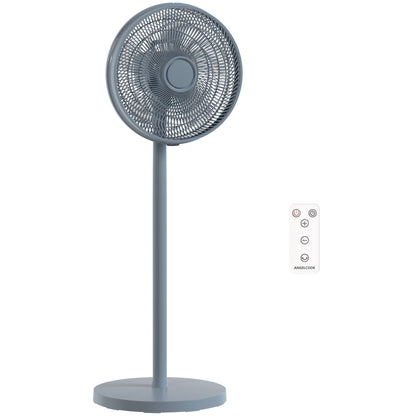 40 cm Standing Fan, Cooling Floor Fan with 80° Oscillating, Adjustable Tilt and Height, 4 Speed, Remote Control