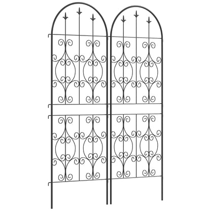 Set of 2 Metal Garden Trellis, Decorative Trellis Panels for Climbing Outdoor Plants, Vegetables, Vines, Flowers, 150 x 50 cm, Scrollwork