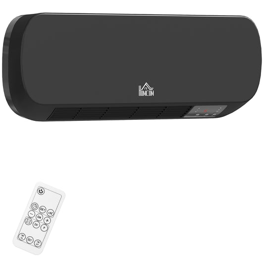 2000W Wall Mounted Ceramic Space Heater, 10-49°C Temperature, Black