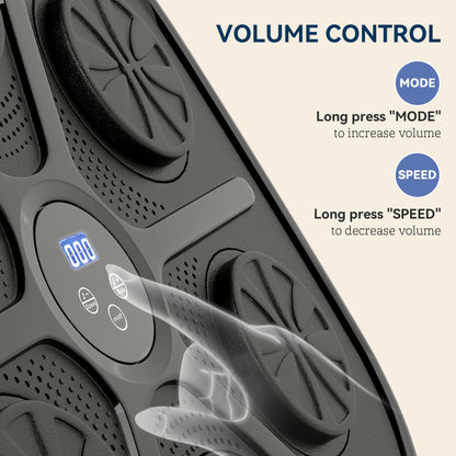 SPORTNOW Music Boxing Machine, Smart Bluetooth Boxing Machine Wall Mounted with 9 Speeds & Modes, LED Lights and Gloves, Punching Pad for Adults, Black