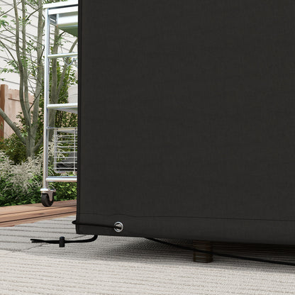 600D Oxford Table Set Cover Outdoor Garden Rattan Furniture Protection Cover Protector Waterproof Anti-UV, 245 x 165 x 66 cm Black / Dark Grey