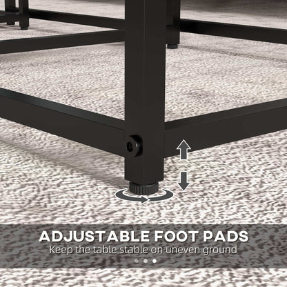 Nesting Tables Set of 3, Side End Table with Faux Marble Effect Top and Steel Legs for Living Room, Bedroom, White