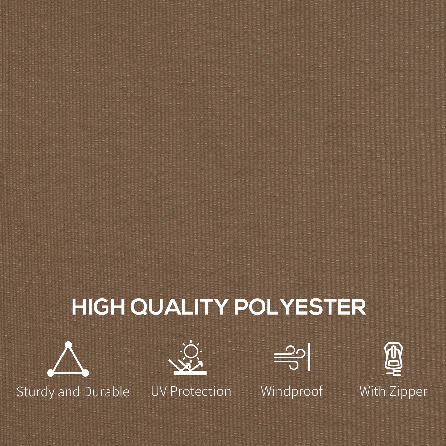 Set of 4 Gazebo Replacement Sidewalls | 100% Polyester | Double-Sided Zip | C-Rings & Hooks for Square, Rounded Beams & Sliding Rails | Each 352x205cm | Suits Most 3x4m Gazebos | Dark Brown