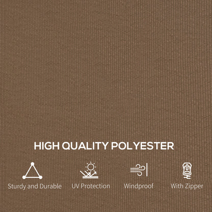 Set of 4 Gazebo Replacement Sidewalls | 100% Polyester | Double-Sided Zip | C-Rings & Hooks for Square, Rounded Beams & Sliding Rails | Each 352x205cm | Suits Most 3x4m Gazebos | Dark Brown