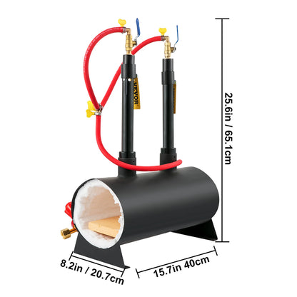DE Gas Propane Forge round Square Blacksmith Melting Furnace 1/2/3 Burner for Knife & Metal Tool Making Gas Forge Kit