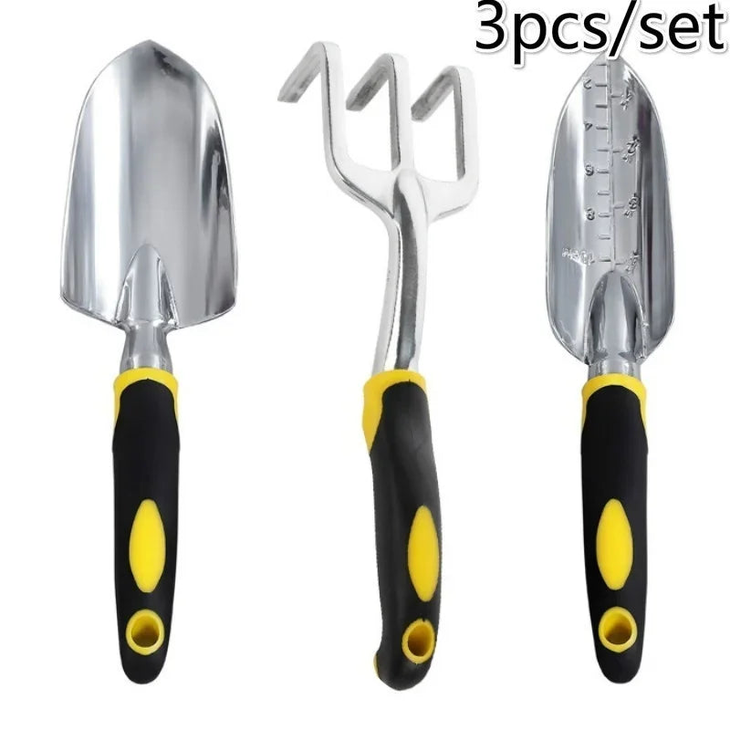 New 4/5Pcs Garden Tool Set Garden Shovel Transplant Trowel Hand Rake Weed Puller Garden Fork Pruning Shear for Planting Weeding