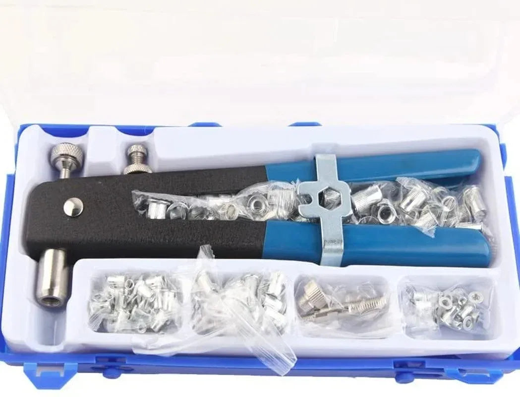 86Pcs Heavy Duty Blind Rivet Nut Kit Set Riveter Tool Rivet Nut Gun Thread Hand Riveter Rivet Gun Threaded Insert Tool