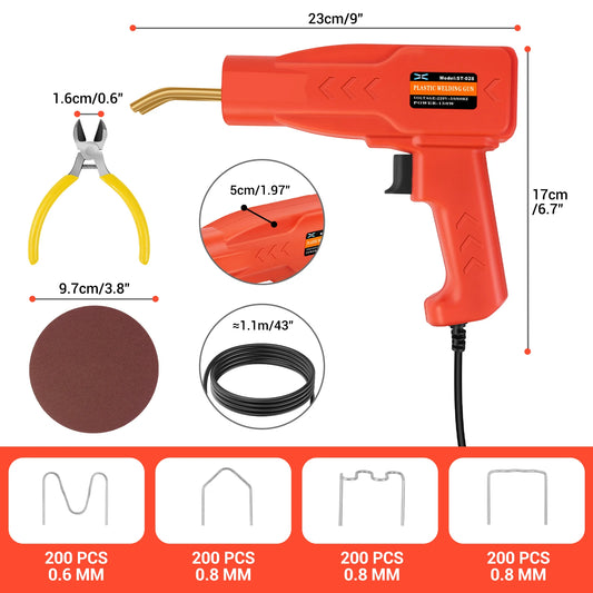 Dayplus 150W Plastic Welding Machine Car Bumper Repair Kit, 800Pcs Hot Staples Welding Repairing Machine Repair Kit for Car