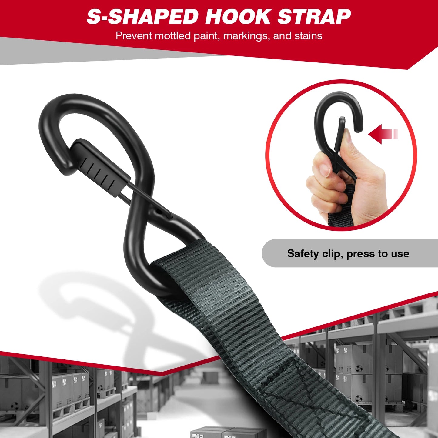 Dayplus Ratchet Tie down Straps, 800Kg Break Strength, Rubber Coated Metal Handles, Plastic Coated Metal Hooks, Carrying Bag