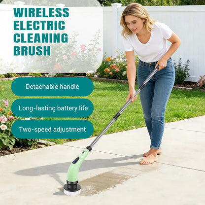 Cordless Cleaning Brush, Cordless Bathroom Scrubber, 2 Speeds & 350RPM Electric Spin Scrubber for Kitchen & Home