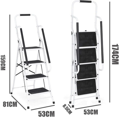 Dayplus Safety Folding Step Stool 2-4 Step Ladder Portable Foldable Stepladder anti Slip Feet for Indoor Outdoor Home Office