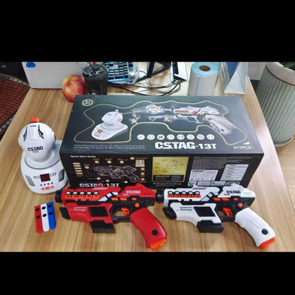 CSTAG Projector Shooting Game Guns Set Toy Laser Tag Infrared Pistol Game Set