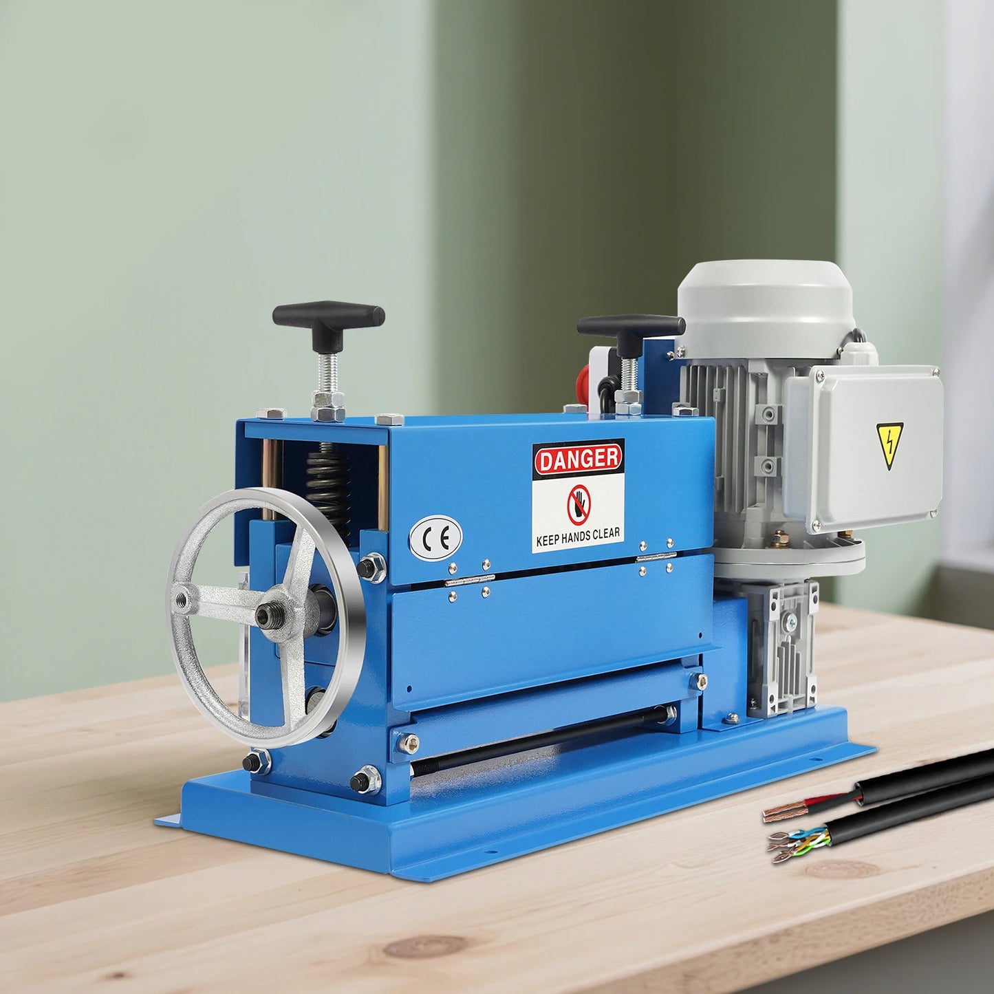 370W Automatic Industrial Wire Scrap Cable Stripping Stripper Machine For 1.5-38mm Diameter Cable Copper Recycling Processing Unit