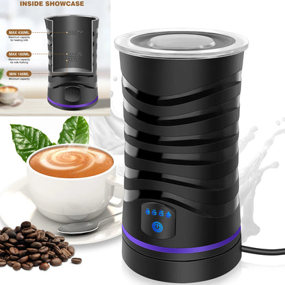1500W 4 in 1 Electric Automatic Milk Frother Maker Steamer Machine, 600 ml Hot & Cold Foamer For Latte Coffee