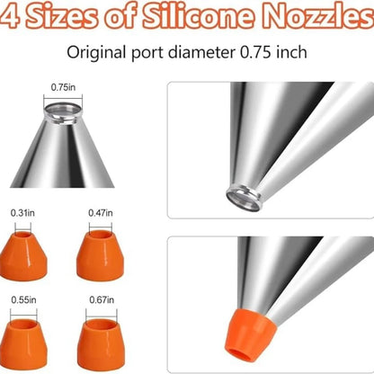 Pancake Batter Dispenser with 4 Nozzles Multi-Caliber Stainless Steel Funnel Cake Dispenser with Stand Great for Baked Goods