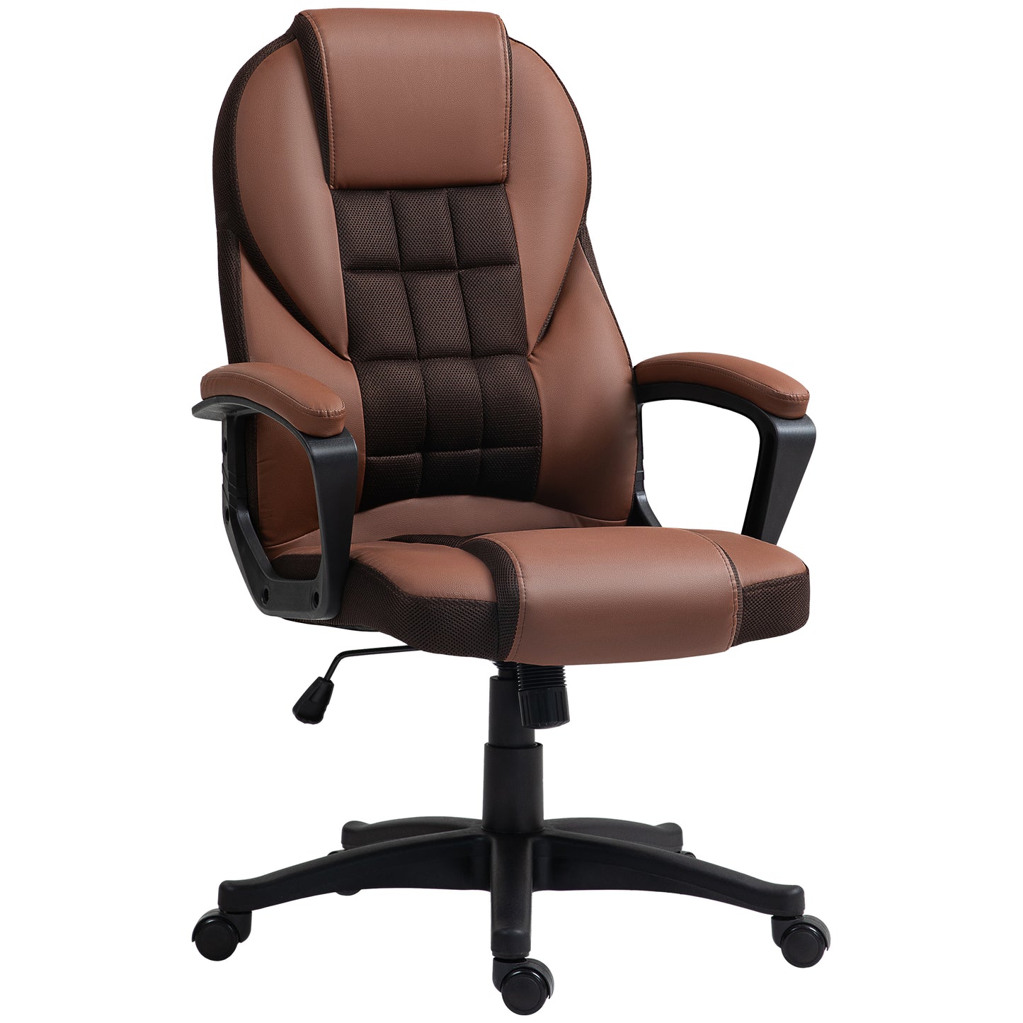 Faux Leather Office Chair - Brown / Grey