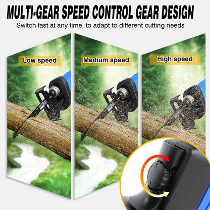 900W Reciprocating Saw with 5PCS Saw Blades for Wood PVC Metal Cutting, Variable Speed,28Mm Stroke Length Electric Saw