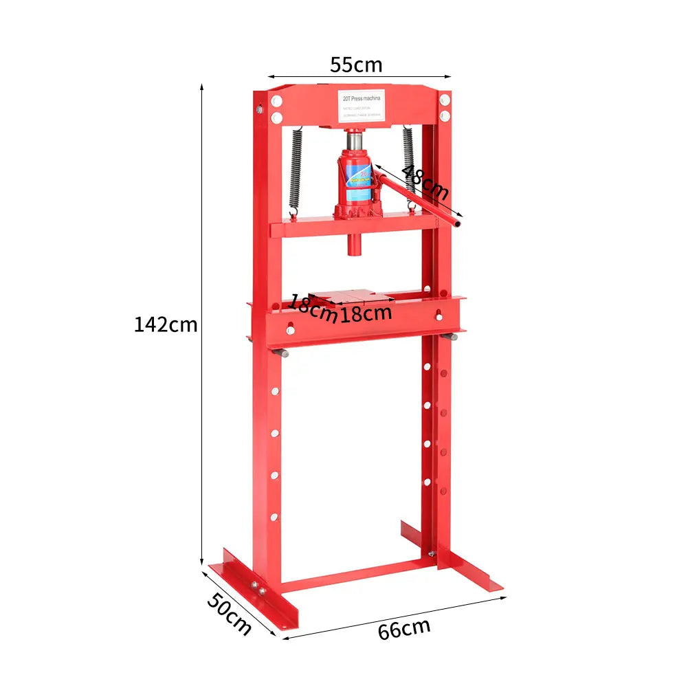 20 Ton Black H Frame Floor Standing Heavy Duty Steel Workshop Garage Hydraulic Press
