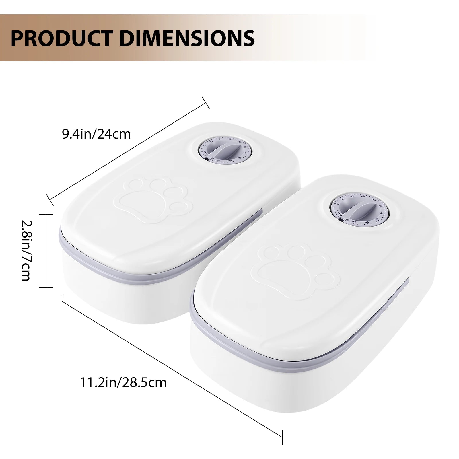2 Piece Cat & Small Dog Automatic Pet Food Feeder With 48H Timer, 700ML Food Timer Dispenser For Dry & Wet Food