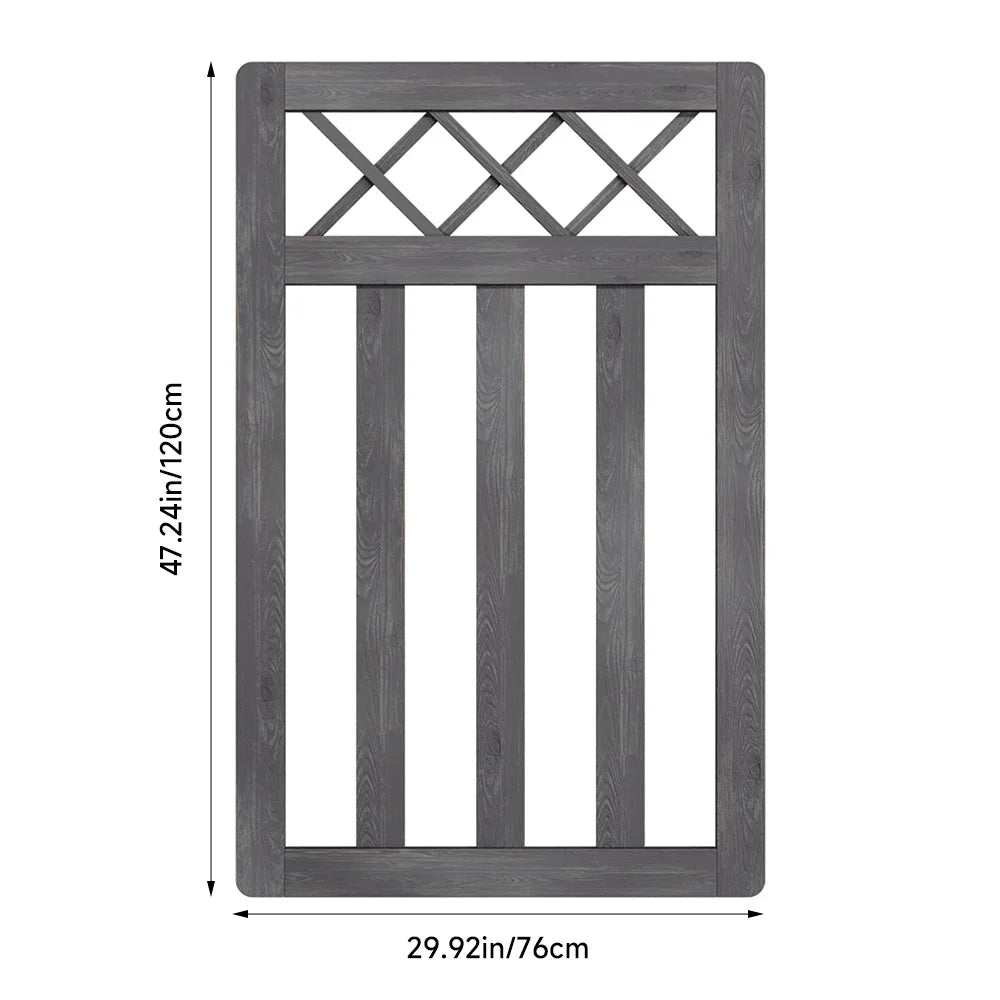 Wooden Garden Gate Pedestrian Fence Yard Door Security Barrier With Cross Top