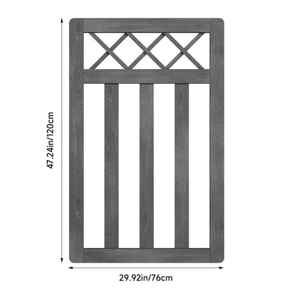 Wooden Garden Gate Pedestrian Fence Yard Door Security Barrier With Cross Top