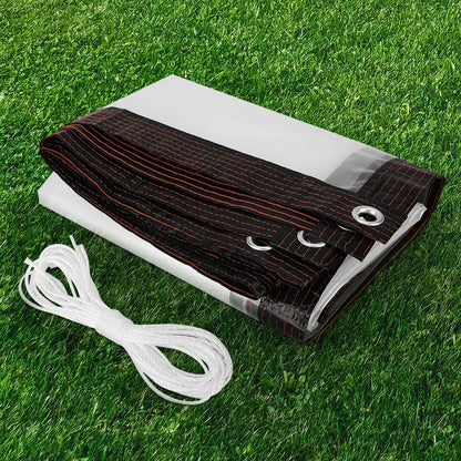 Waterproof Cover Tarp with Grommets Transparent Tarpaulin PE Tarps Thick and Tear-Resistant Ground Sheet Mesh for Winter Outdoor