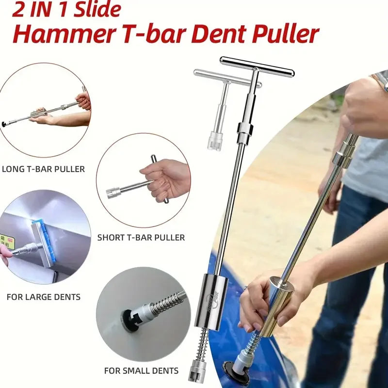 Super PDR Tool Kit, Professional Dent Puller Repair Kit,Complete Auto Body Hail With Glue Gun PDR Light