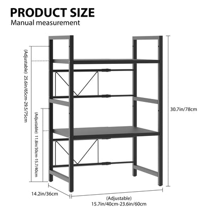Expandable Microwave Oven Rack Shelf Stand Storage Holder Kitchen Corner Storage Organiser Desktop Printer Shelf 