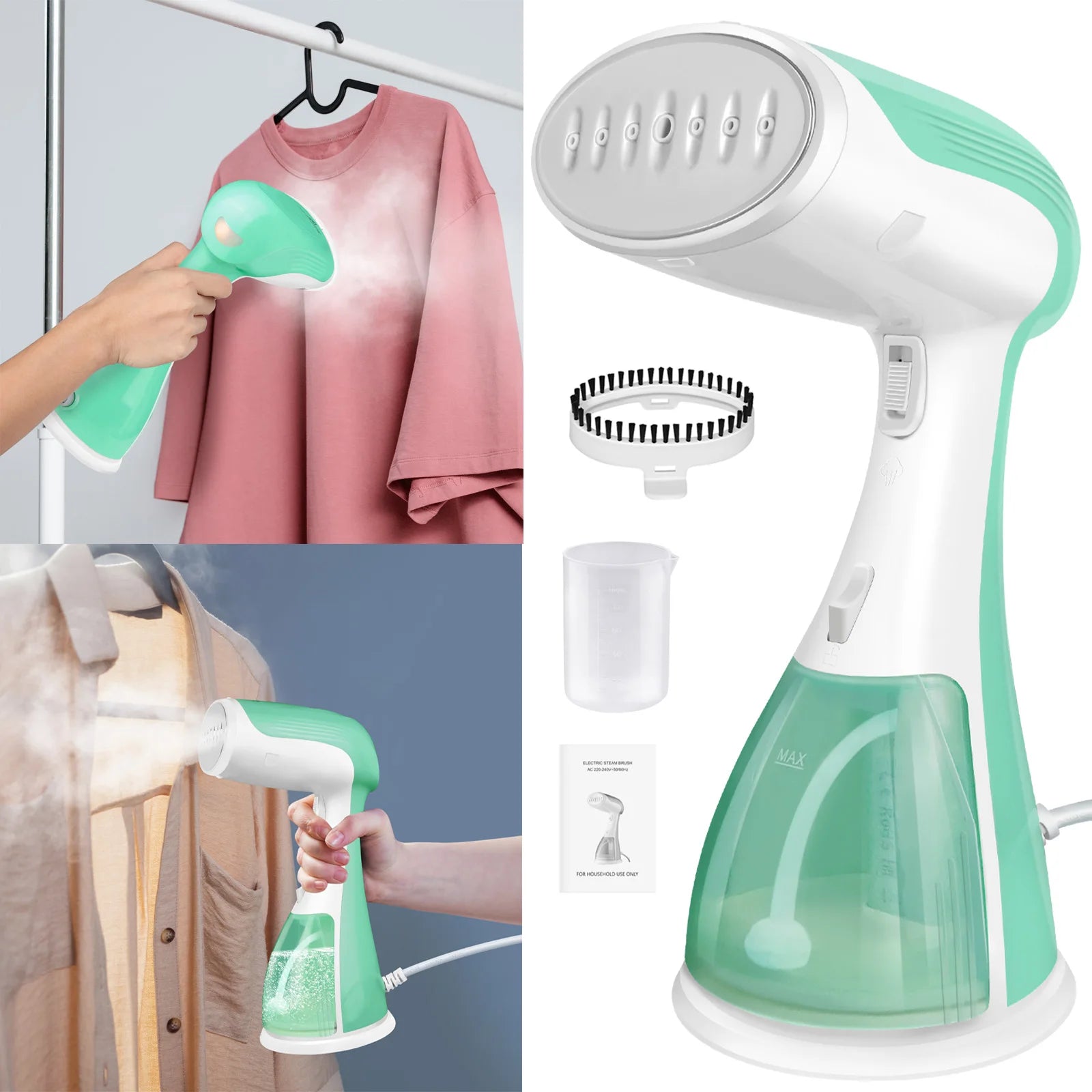 4800W Handheld Garment Steamer Fabric Curtain Clothes Iron Heat Travel Steam for Clothes And Home, 300ML Tank