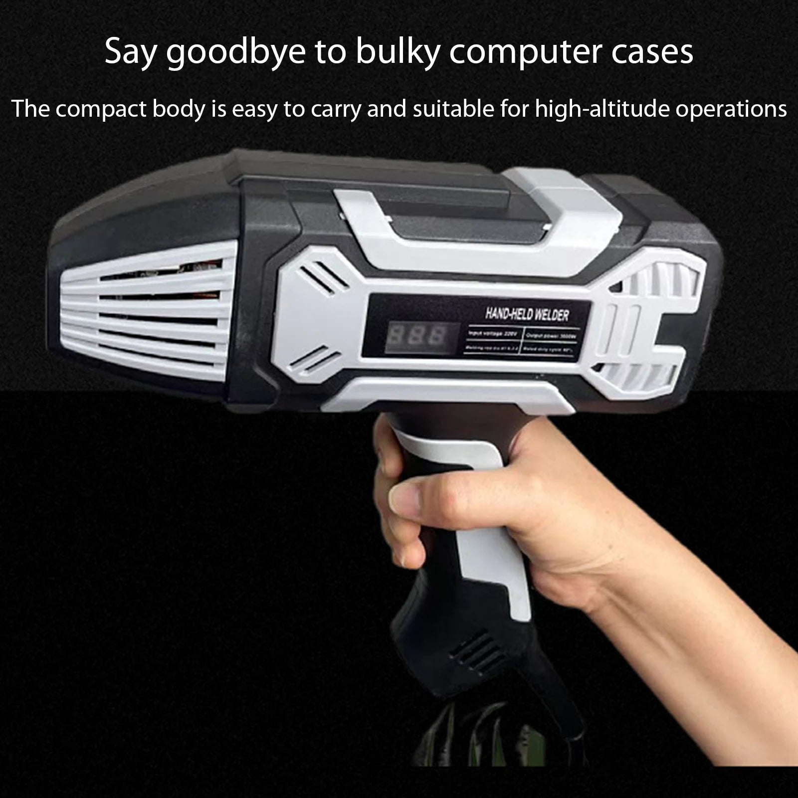 Electric Handheld Arc Welder with Adjustable Current for Home DIY Repair(Silver)