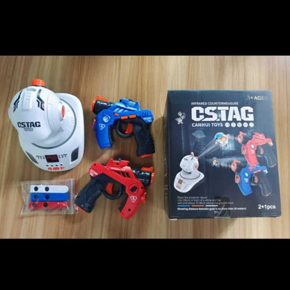 CSTAG Projector Shooting Game Guns Set Toy Laser Tag Infrared Pistol Game Set