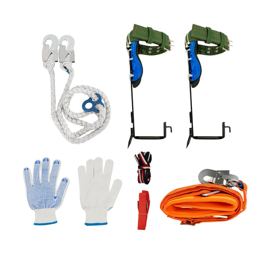 Tree Climbing Spikes Kit with Safety Belt Harness 220Lbs Ergonomic Climbing Gear Arborist Aider Tool for Hunting Logging Picking