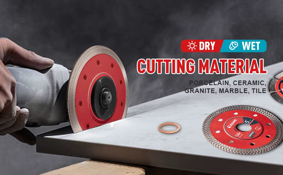 EZARC 115MM Super Thin Diamond Saw Blades 2 Pieces For Angle Grinder Diamond Tile Blade for Cutting Ceramic Granite Marble Tile