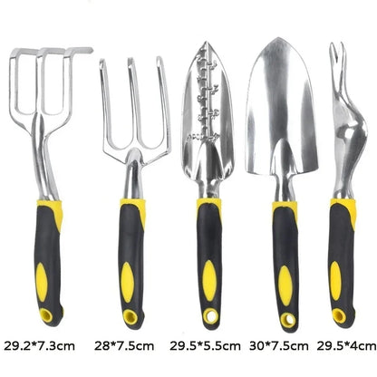 New 4/5Pcs Garden Tool Set Garden Shovel Transplant Trowel Hand Rake Weed Puller Garden Fork Pruning Shear for Planting Weeding