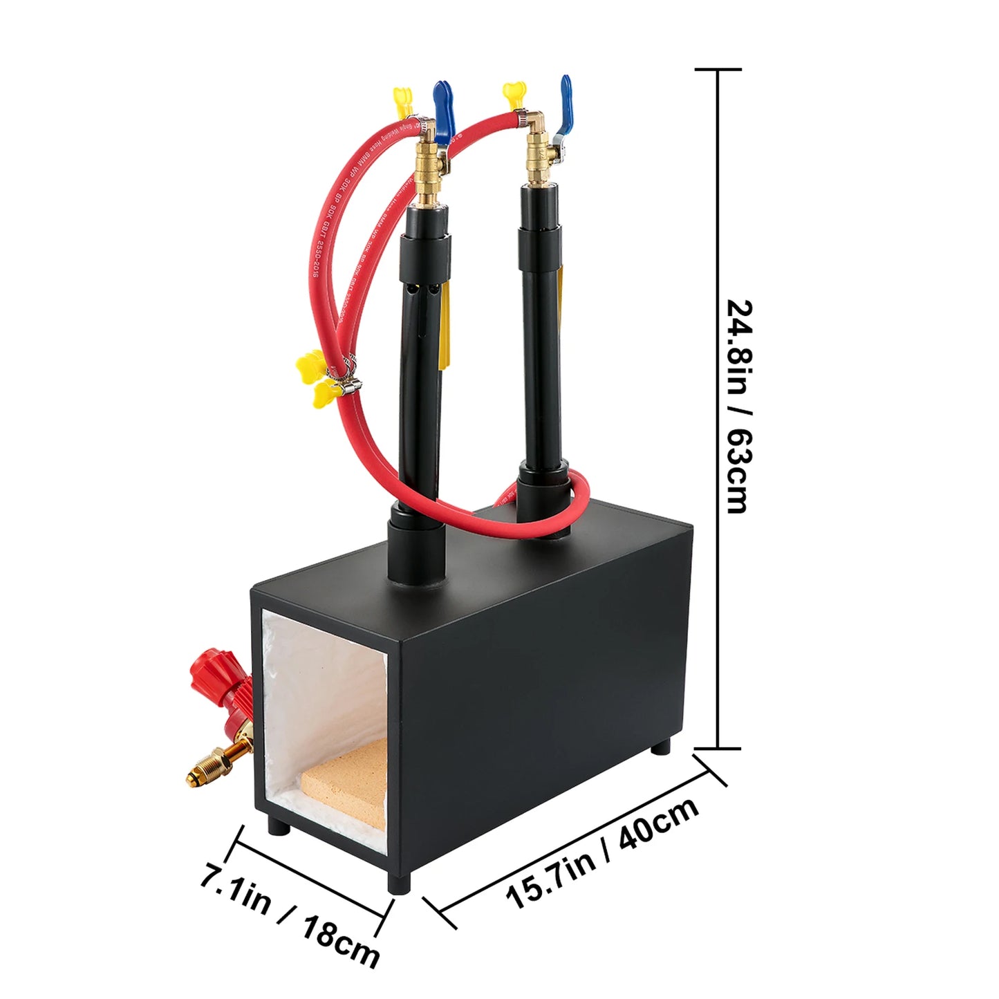 DE Gas Propane Forge round Square Blacksmith Melting Furnace 1/2/3 Burner for Knife & Metal Tool Making Gas Forge Kit