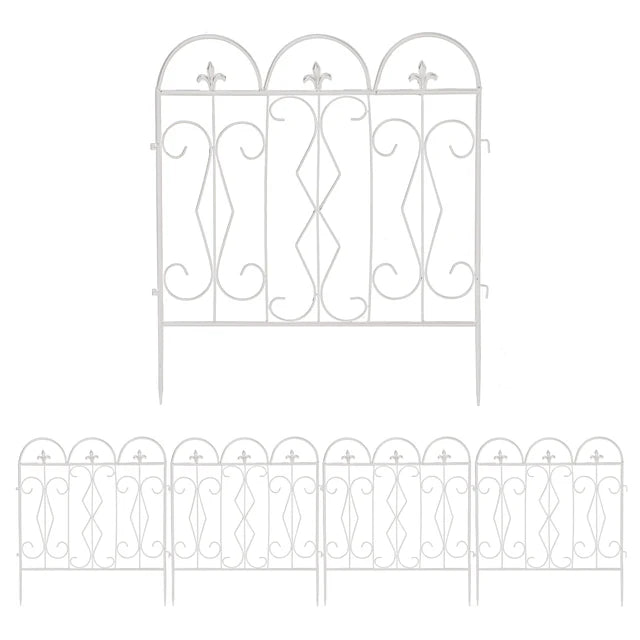 5 Piece Decorative Garden Fence Outdoor Coated Garden Border Edging Landscape Wire Fencing Picket Animal Barrier Fence