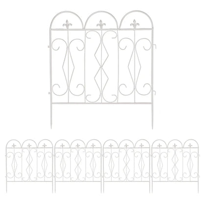 5 Piece Decorative Garden Fence Outdoor Coated Garden Border Edging Landscape Wire Fencing Picket Animal Barrier Fence