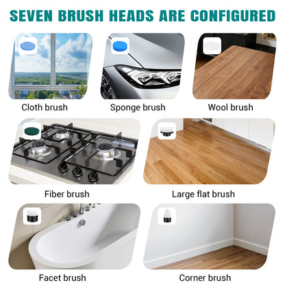 Cordless Cleaning Brush, Cordless Bathroom Scrubber, 2 Speeds & 350RPM Electric Spin Scrubber for Kitchen & Home